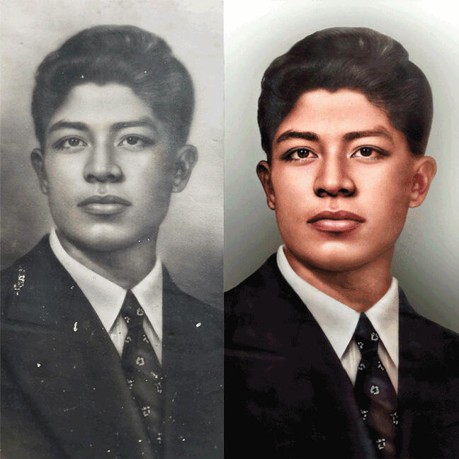 Photo restoration and colorization of Mr. Rodrigo Gallegos